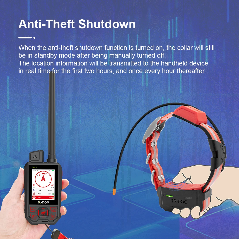 Waterproof for dog gps tracker collar for hunting without sim card TR-dog QY512 for 20 dogs