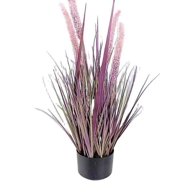 Large Tall Dried Artificial Potted Plant Reed Purple Planta De Maceta Artificial Pampas Onion Grass Bonsai For Decoration