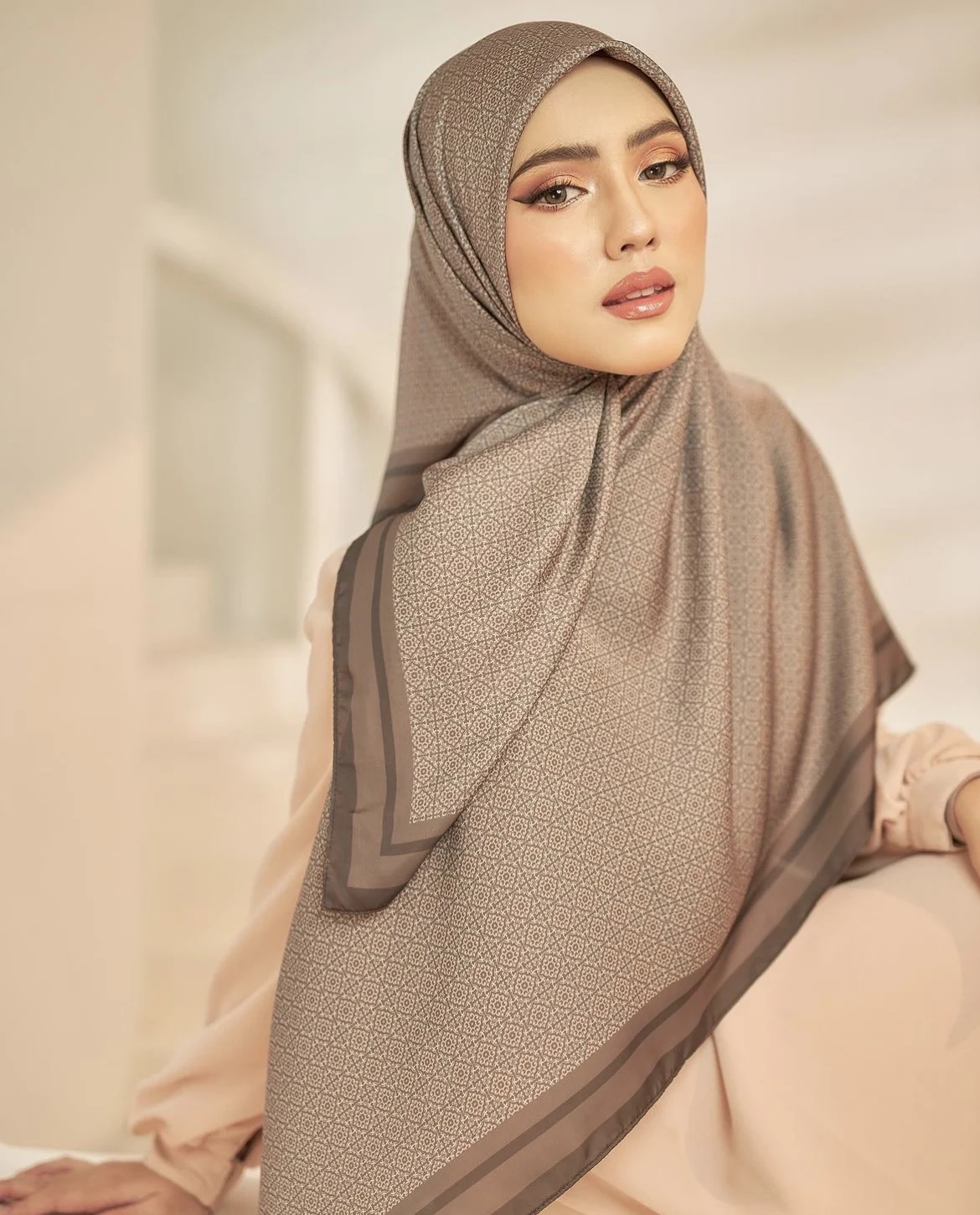 Custom Logo Print Monogram  Premium Cotton Voile Tudung  Bawal  Square Silky Cotton  Printing Shawl Scarf Malaysia