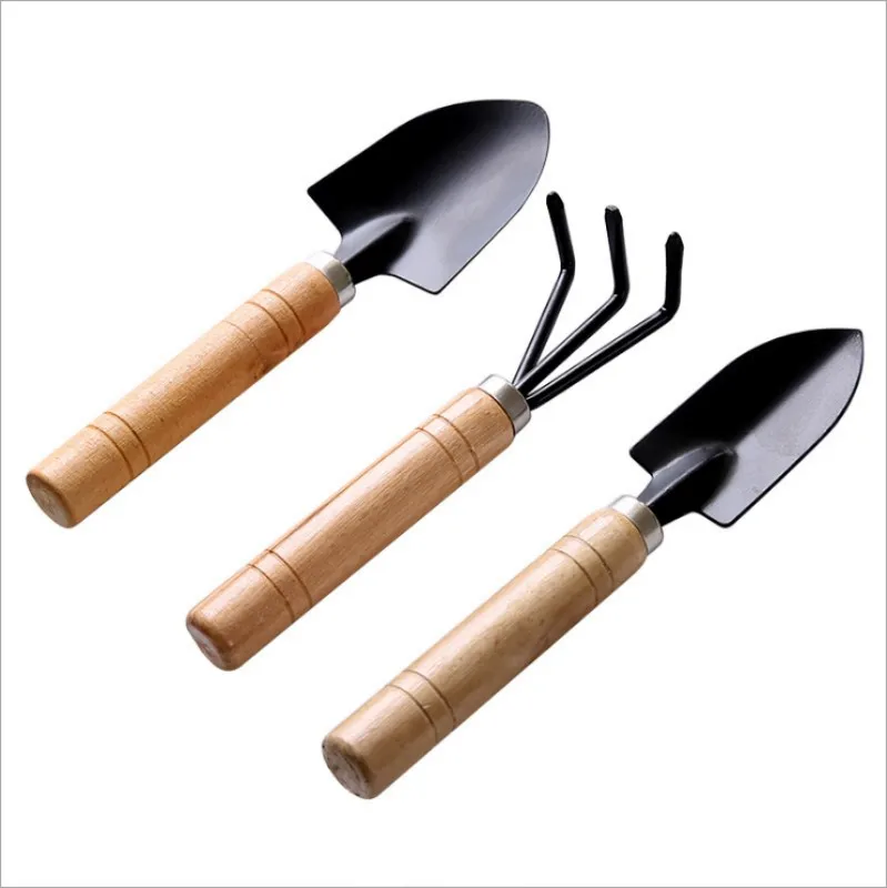 Mini Gardening Tool Set - Essential for Home Gardening, Premium Wooden Handle Metal Tools