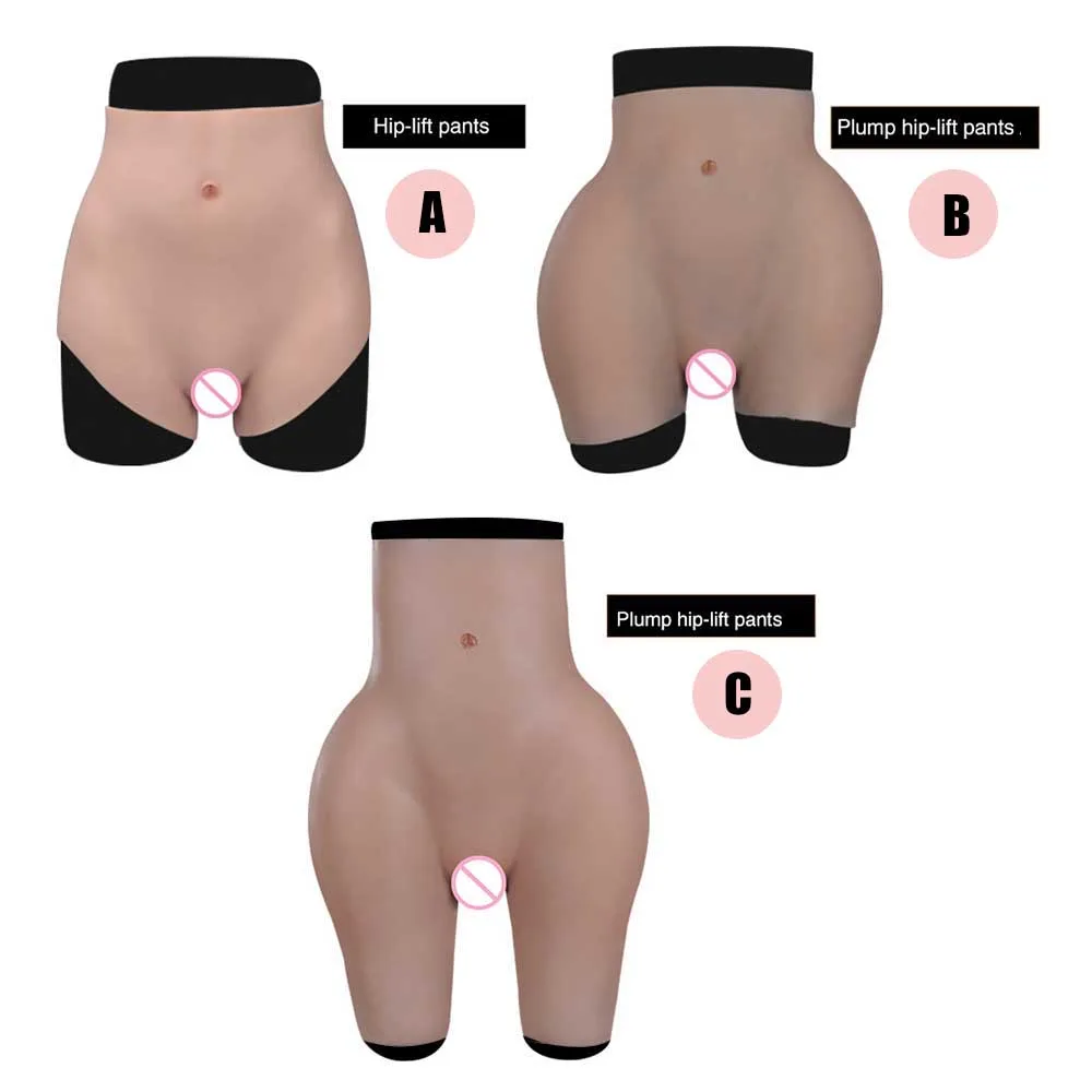 Crossdresser Plump Croach Hip buttock lifting Hips enlarge underwear False Pussy Butt Boxer Silicone fake panties for cosplay