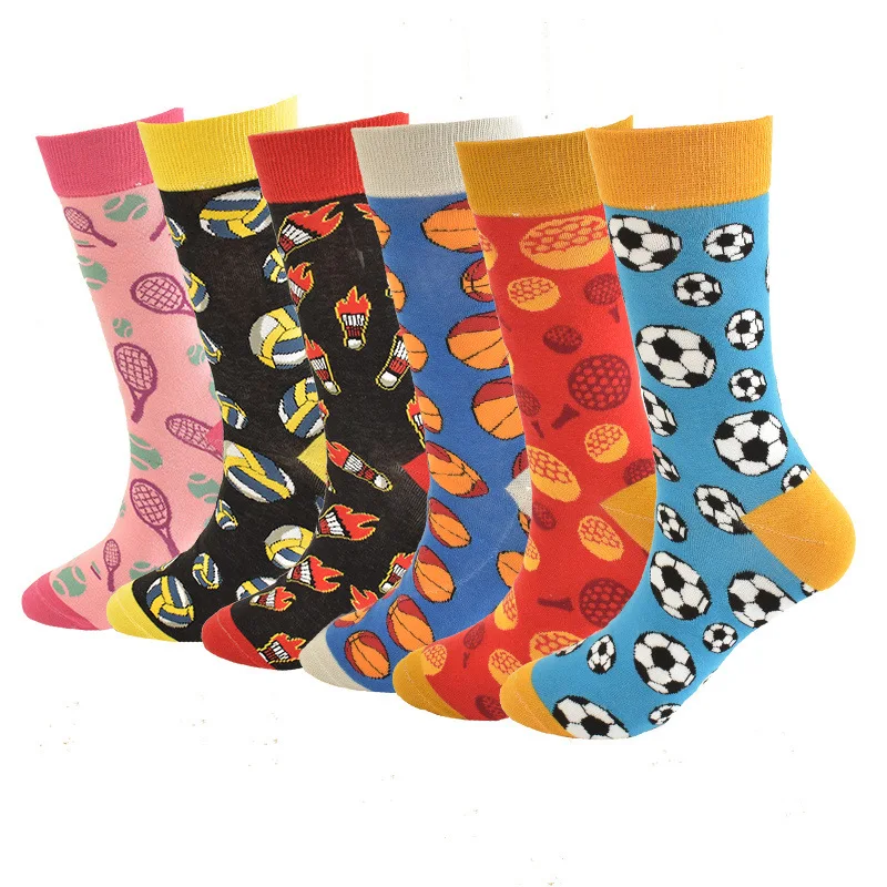 Crew Cotton Sports Socks Wholesale Novelty Torch Volleyball Badminton Tennis Soccer Football Basketball Socks Unisex Women Men