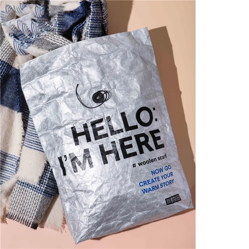 Dichos Silver Tyvek Paper BagWaterproof Dupont Lunch Tote Bag Tyvek Paper Shopping Tote Bag