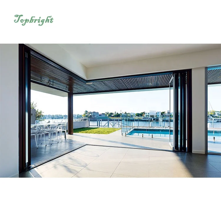 Cheap price bi fold aluminum outdoor invisible accordion glass folding door styles