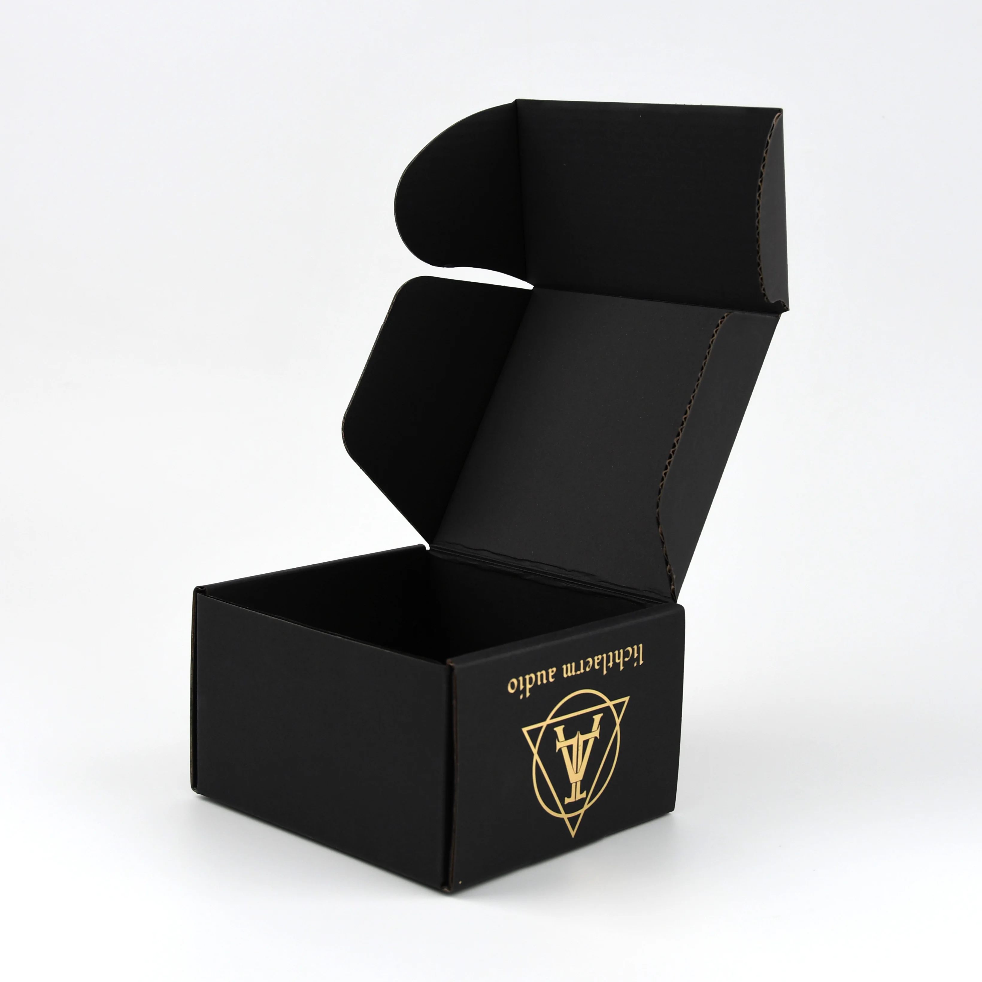 Custom biodegradable recyclable black paper packaging corrugated mailer box for apparel