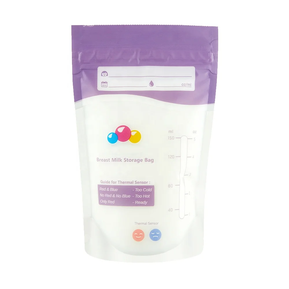 Wholesale Custom Leak Proof LDPE Liner Breastmilk Storage Bags Temp Indicator Breast BPA Free 100 counts