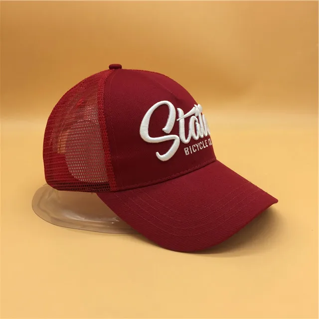 Red color 3 d logo wholesale professional custom made adjustable closure baseball cap