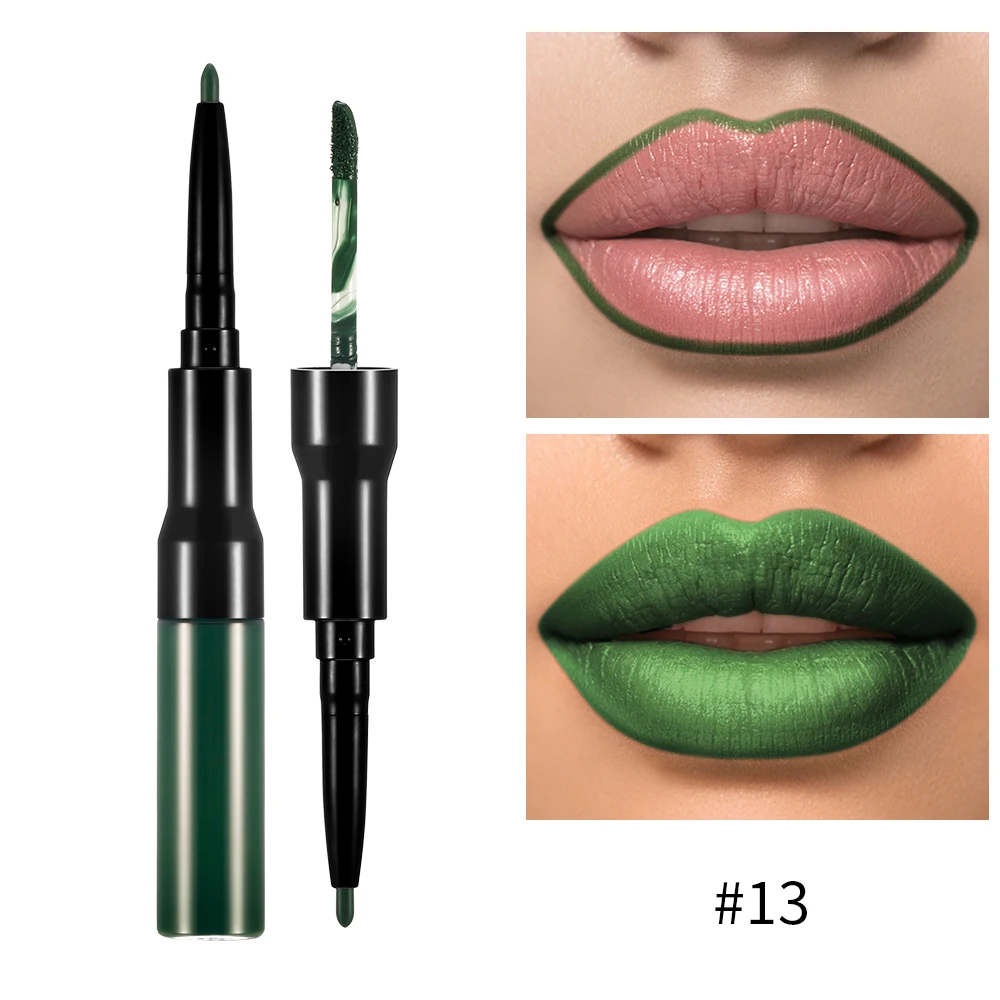 Custom Logo Luxury 2-in-1 Lip Gloss Set Waterproof Matte Lip Liner & Long-Lasting Moisturizing Lipgloss Private Makeup Lsbel