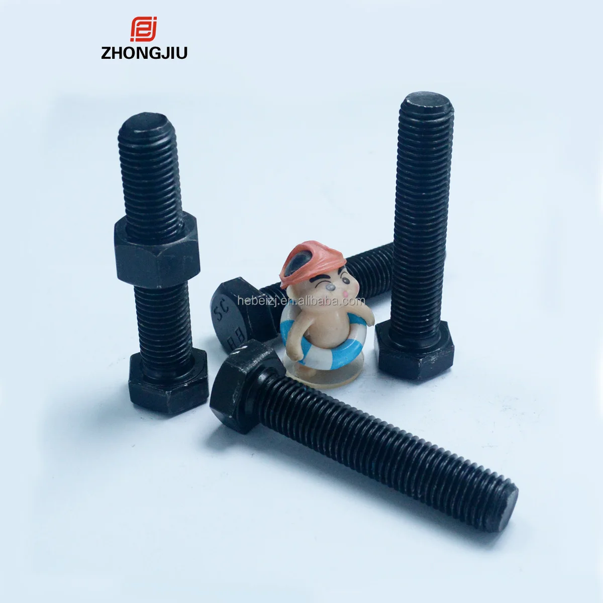 Black Carbon Hex Bolt and Nut Din933 Din931 Fasteners M12 M13 Hexagon Bolts 8.8 Hex Screw Bolt Price