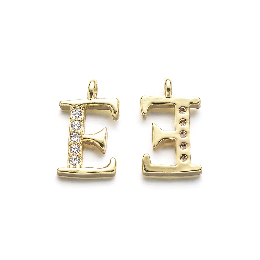 Cliobeads Gold Plated DIY Jewelry Charms CZ Letter Alphabet Pendants Charms