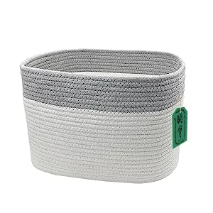 KUYUE Cotton Rope Woven Basket - Foldable Large Storage Baskets for Organizing