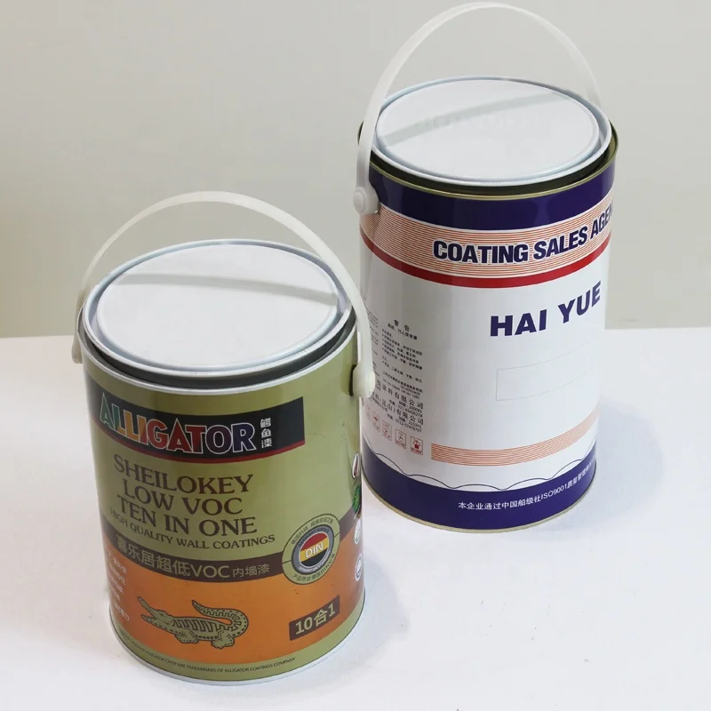 Printed Small 5L Empty Tall Round Tin Paint Can with Plain Lever Lid China Manufacturer