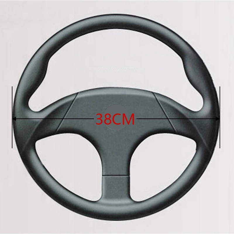 Wholesale Universal Handsewing 38cm/15inch Non-slip Breath Soft Artificial Leather Braid Car Steering Wheel Cover