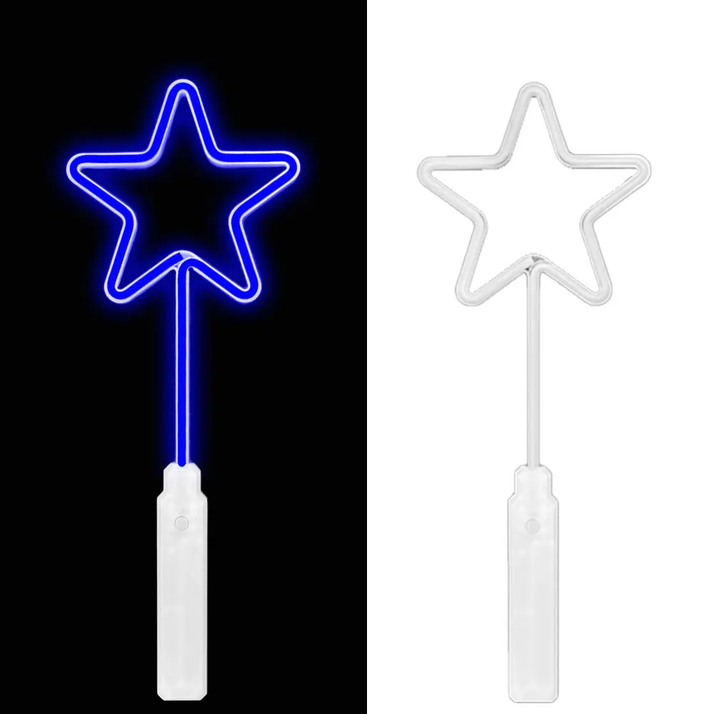 LED Party Neon star Wand Neon Sign For Festival Halloween Christmas Customized logo light up toys heart glowing stick neon wand