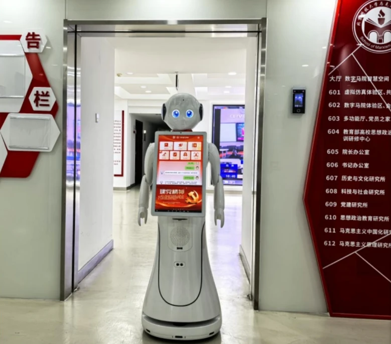 High efficiency Alice AI service robot ABS material appearance welcome robot for school library