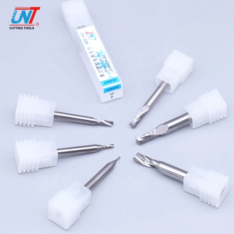 
UN tungsten carbide 1 flute TIAIN-coating end mill cutting tools for plastic/acrylic/wood 
