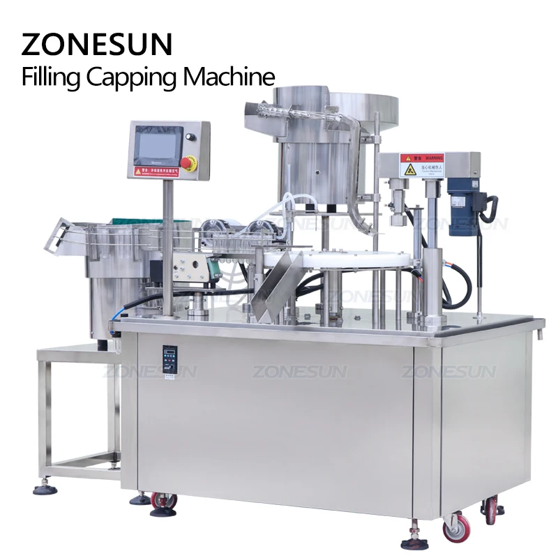 ZONESUN ZS-AFC10 Double Head Peristaltic Pump Clear Plastic Reagent Test Tube Filling And Capping Machine
