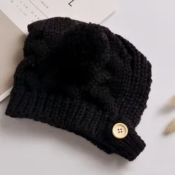 Baby Winter Cute Pompom Knit Hat Newborn Infant Toddler Crochet Ear Flap Beanie Hat