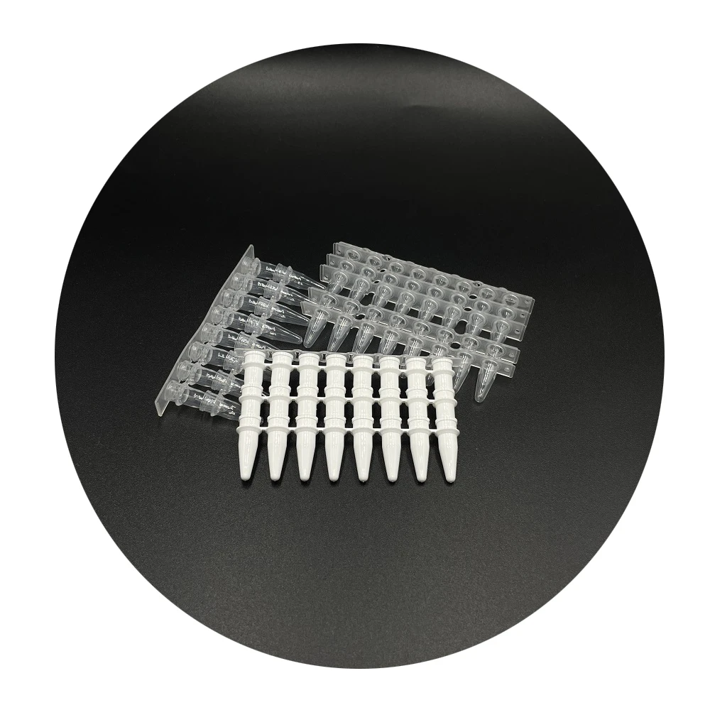 medical plastic transparency white biobase pcr 8 strips tube eight row tube 0.1ml 0.2ml with optical flat cover for lab use