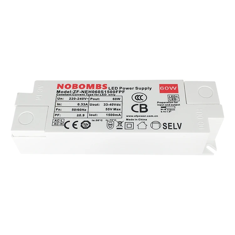 
No flicker High PF isolation certified 60W LED driver 1500mA LED driver power Panel light driver Lighting lighting 