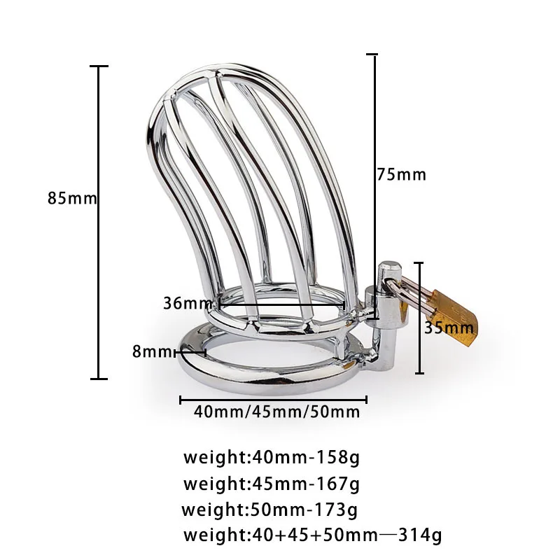 HMJ male sm penis hidden lock device banana shape cock urethral catheter metal stainless steel chastity lock for males
