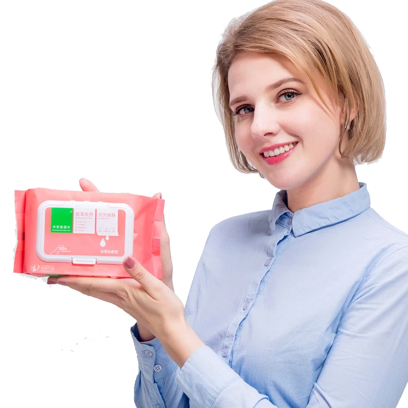 Семейная упаковка, промываемые гигиенические чистящие салфетки из древесной целлюлозы, женские интимные салфетки