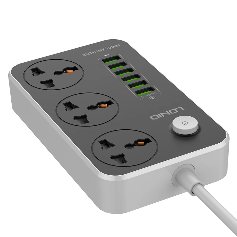power strip 3 outlet 6 usb LDNIO UK US EU universal usb 6 power strip
