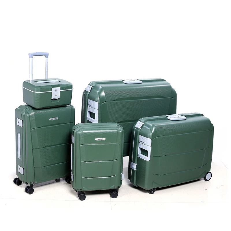 AX501 custom made unbreakable PP Luggage Travel Rolling Cabin Luggage with Spinner Wheel Lightweight Compact hard Big Case