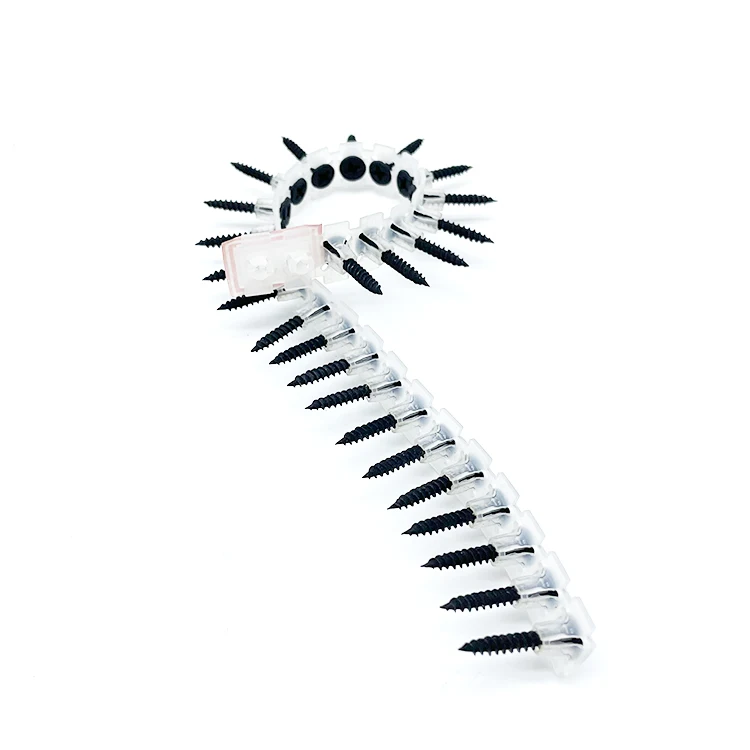High Strength Plastic Strip Chain Collated Black Phosphate Drywall Screws Bugle Head Gypsum Screw