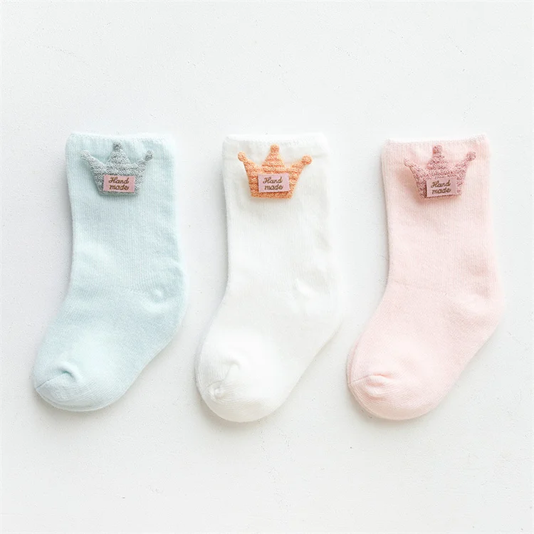 3 Pairs/set Animal Pattern Cute Manufacture Custom Logo Knitted Vintage Outdoor Child Girls Anti Slip Kids Socks