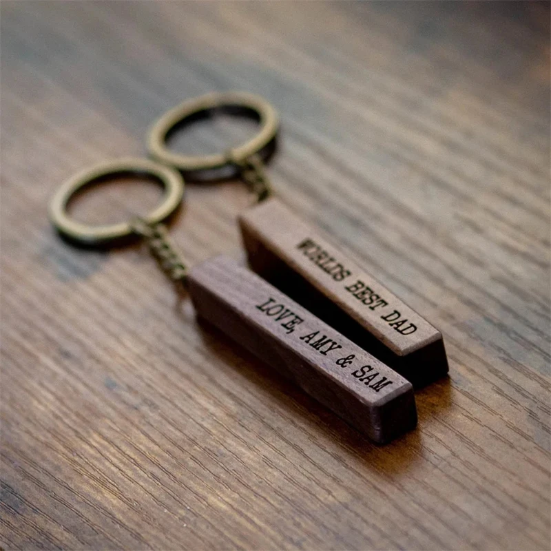 Wooden 4 sided Keychain with Code | Song, Playlist, Artist or Album