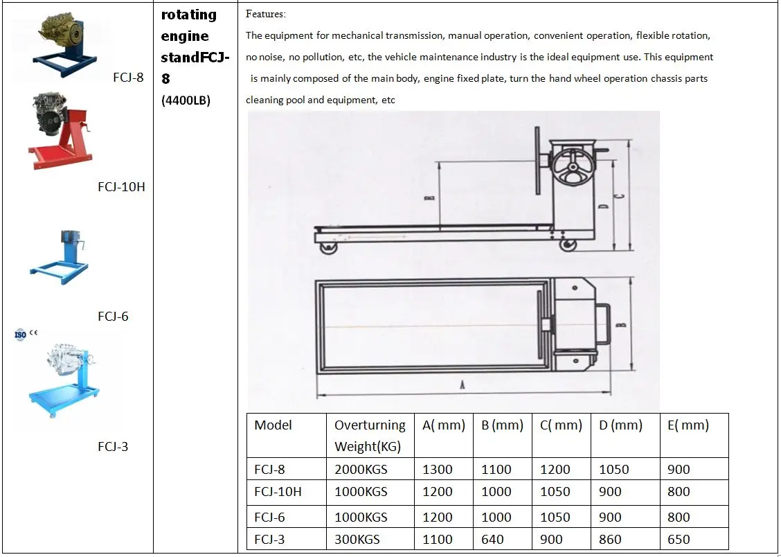 Super heavy duty commercial vehicle rotating engine stand with fully adjustable engine mounts
