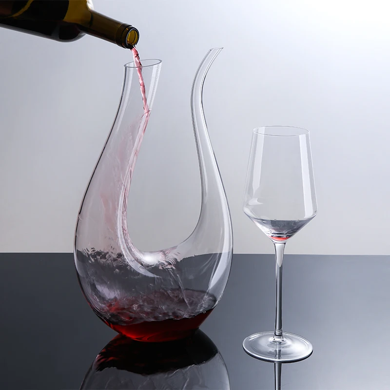 Factory Cheap Price Irregular Decanter Hand-Brown Lead Free Crystal Decanter