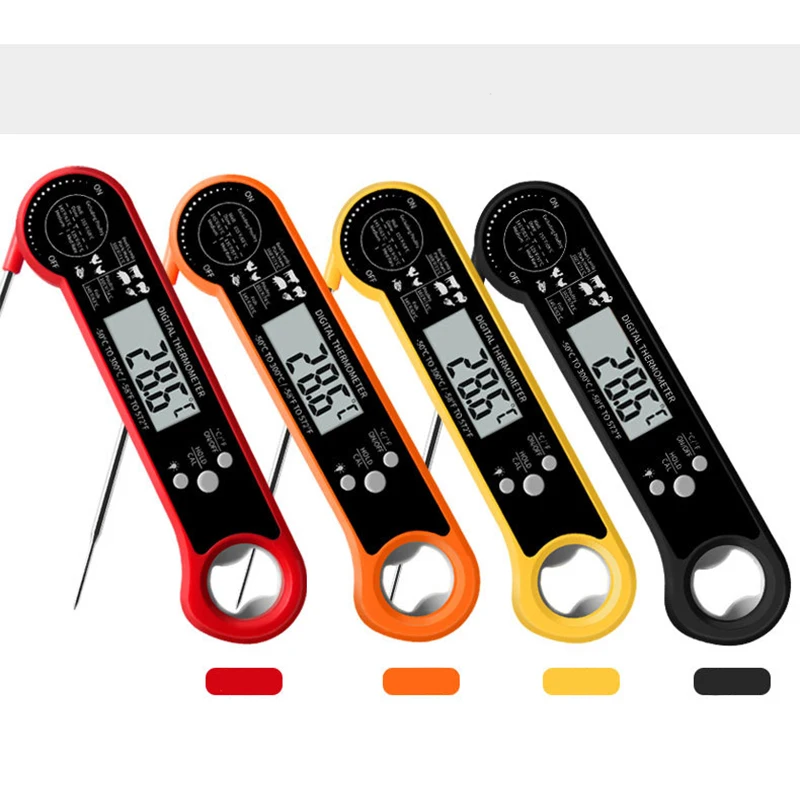 3 in 1 Digital Meat Thermometer, Instant Read Food Thermometer with 2 Detachable Wired Probe for Grilling, Cooking, BBQ