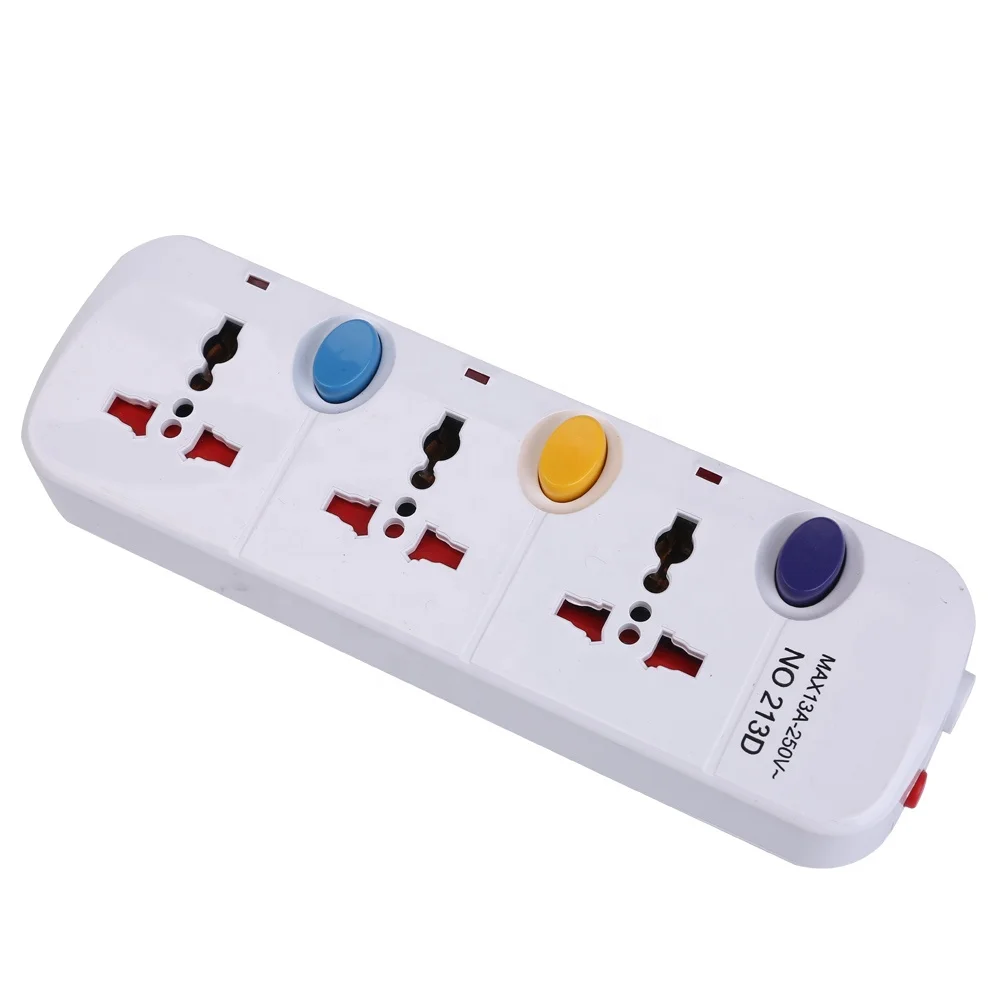 color 10 Way Multiple Power Extension Lead Socket