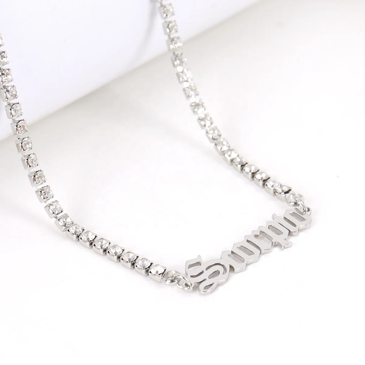 Stylish stainless steel letter rhinestone sexy simple beach bikini waist belly chain for women