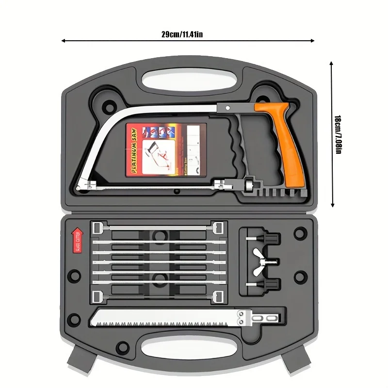 12pc Magic Hand Mini Woodworking Drawing Saw 12-in-1 Steel Saw Blade with Hard Case Ceramic Tile Saw