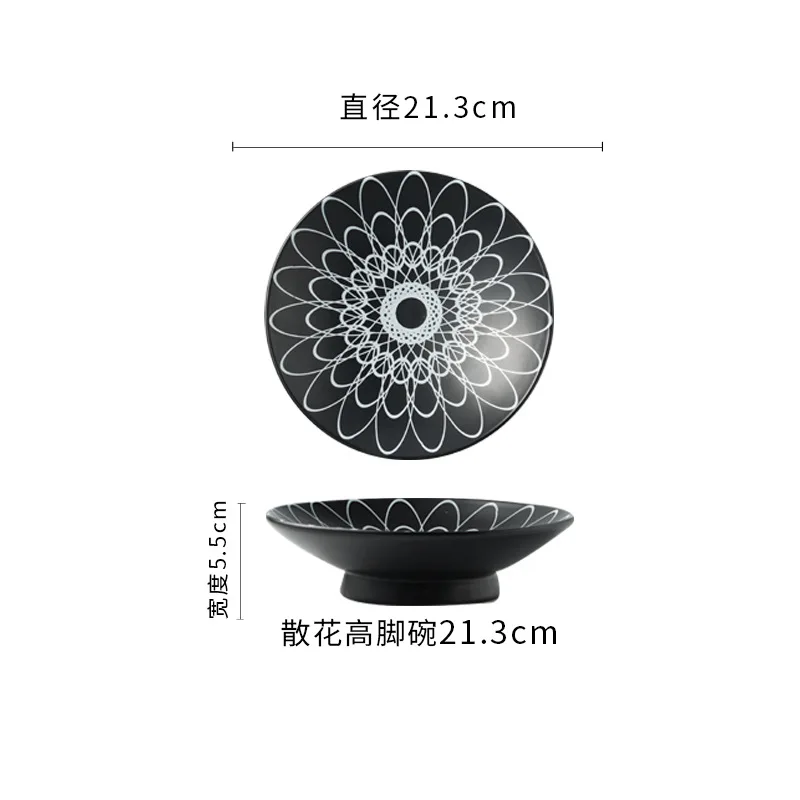 nordic vintage style ceram plate black china ceramic dinner plate for wedding decoration