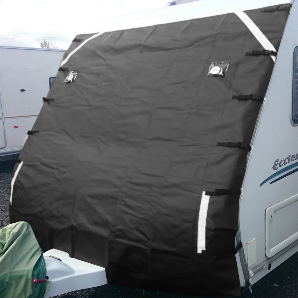 Caravan Front Towing Cover Camper Caravan Travel Trailer Black Waterproof Outdoor Cover RV Motorhomes Caravan High Quality