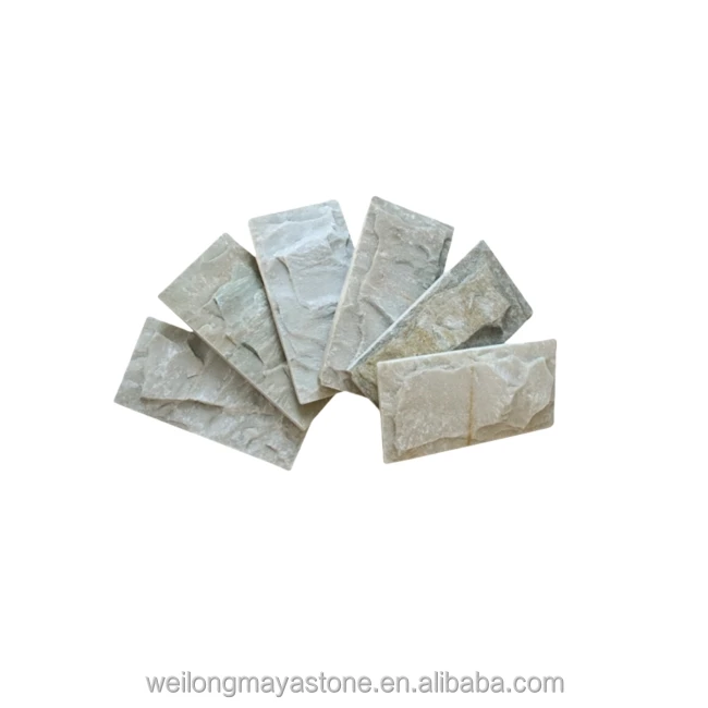 Natural Light Green Sandstone Exterior Wall Mushroom Stone for Cultural Stone Park Villa Courtyard Decoration Similar to SLATE