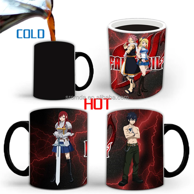 Wholesale Gift Cups Fairy Tail Color Changing Mug Thermal Magic Coffee Mug Ceramic Milk Cups