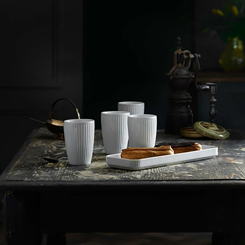 porcelain stackable thermo mugs with isolating double wall mugs empilables isotherme Thermal mug striped fits in car cup holders