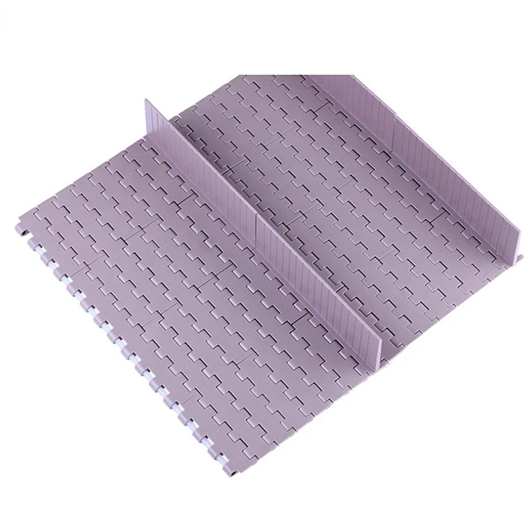 plastic POM modular belt with flight for beverage machine elevator chain