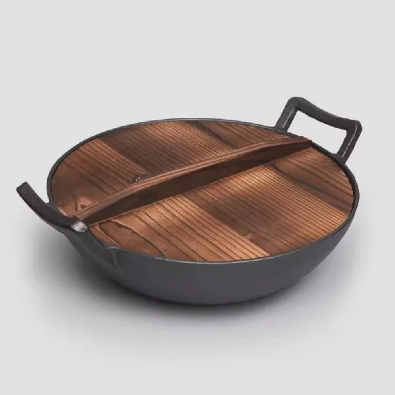 Cast Iron Wok with 32cm