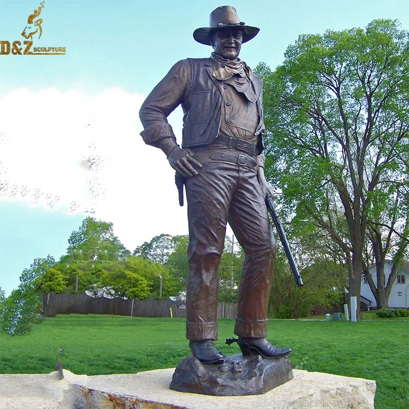 Украшение домашнего парка Античная бронзовая статуя ковбоя в натуральную
