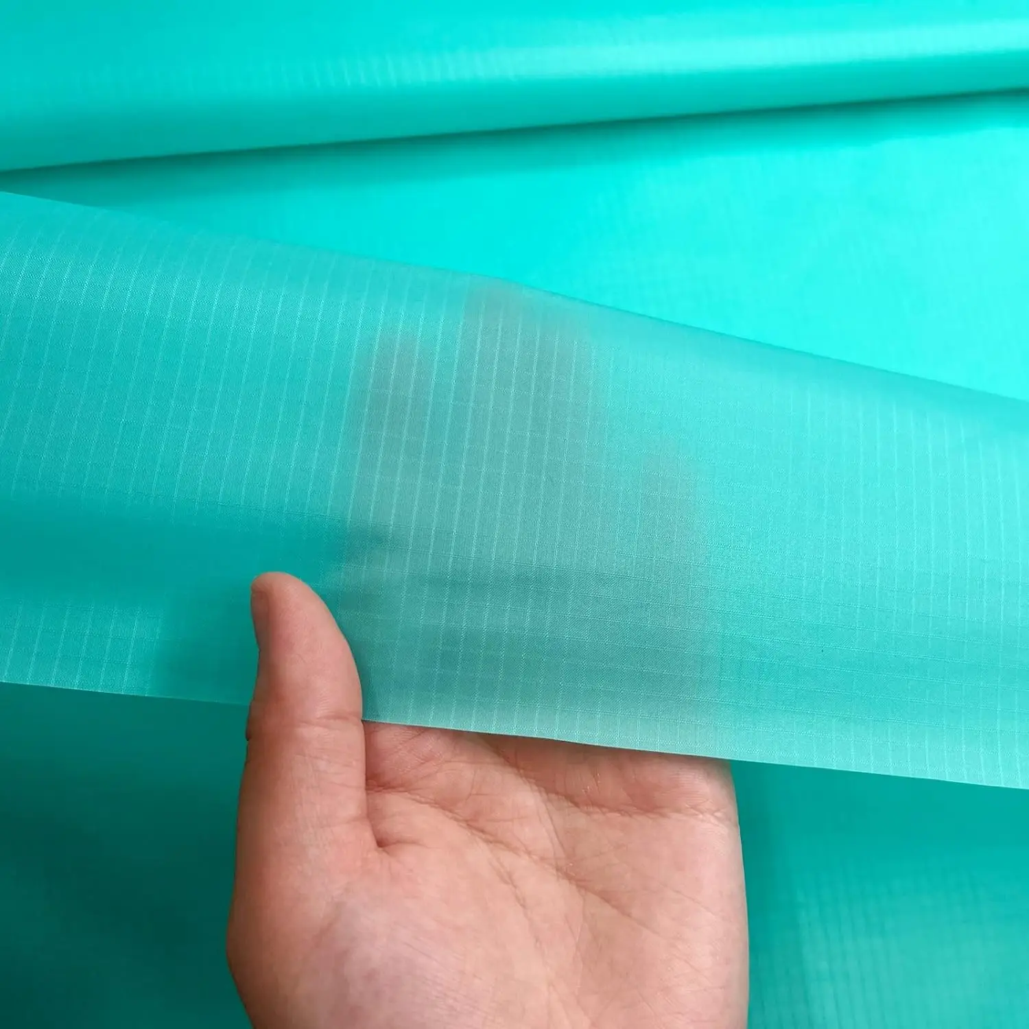 blue Waterproof Ripstop Nylon Fabric 40D, , Lightweight, PU Coating, lining  Fabric