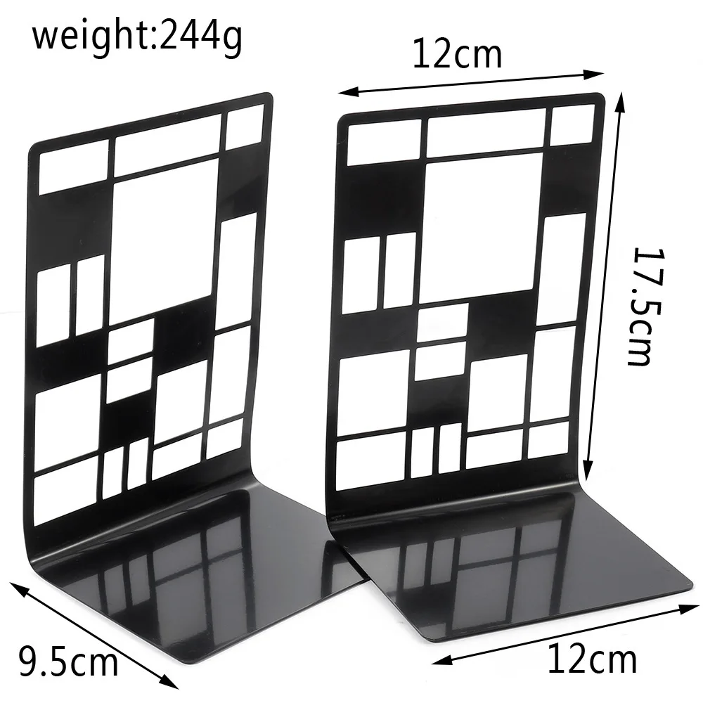 Металлические Чехлы для книг в форме дерева с отверстиями, L-образные Чехлы для книг, держатель для книг, черная Подставка для книг, металлический книжный конец