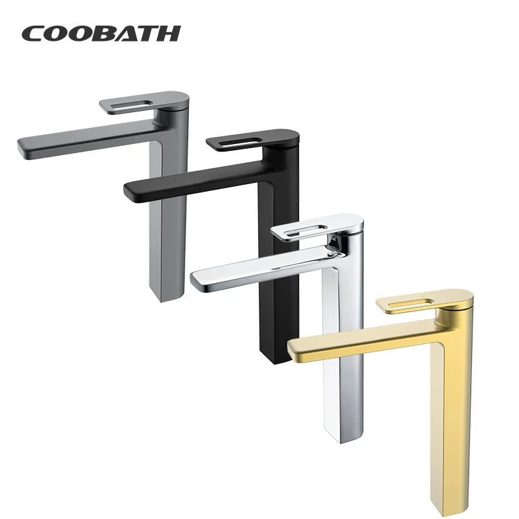 Factory Supplier Luxury Customizable Copper Tap Vanity Hot Cold Water Bathroom Sink Faucet Single Handle