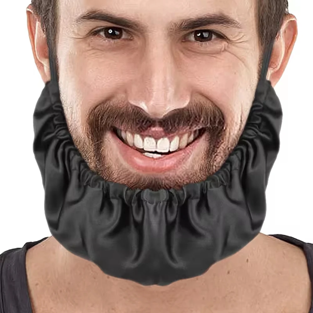 Satin Beard Bandana Facial Beard Bib Apron Guard Beard Cap-double Layer