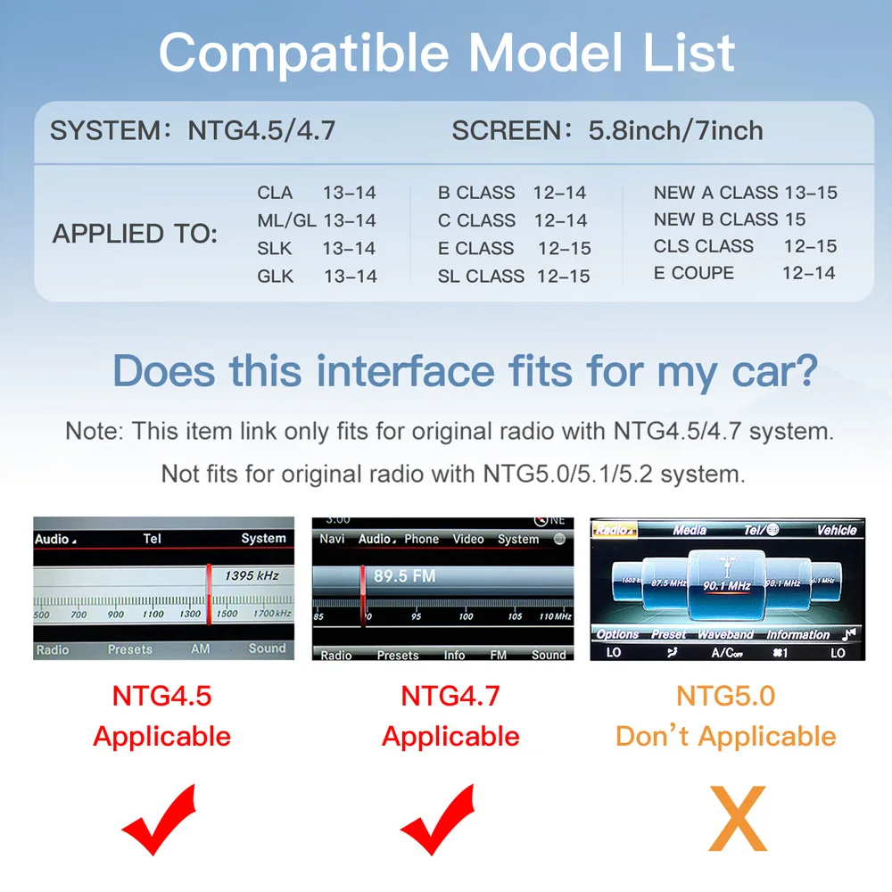 CARABC Wireless Carplay Interface For 2003-2009 Mercedes S Class W221 Support Aftermarket Front/rear Camera